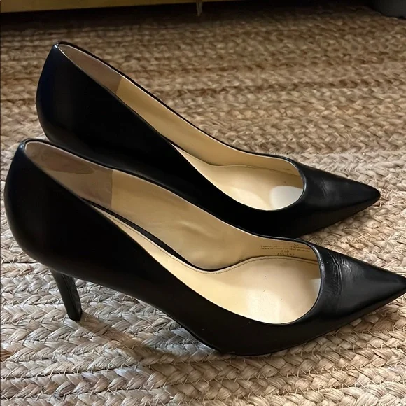 Ralph Lauren Double RL Black Heels Elegant Pointed-Toe Pumps - Picture 4 of 12
